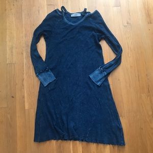 ABLE Raw Hem Cut Out Dyed Long Sleeve Dress S